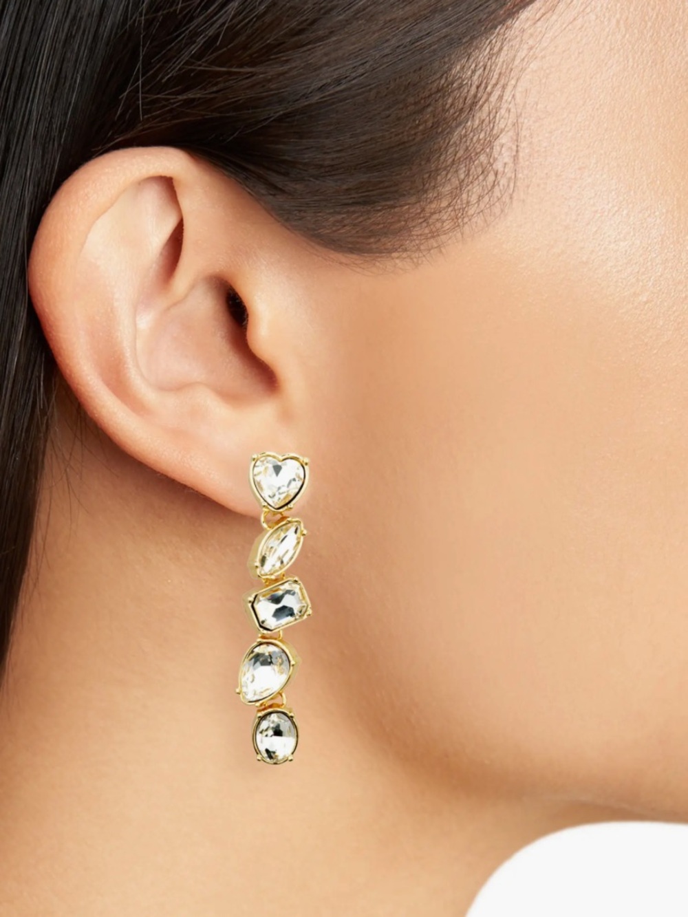 BaubleBar Mixed Crystal Linear Drop Earrings New